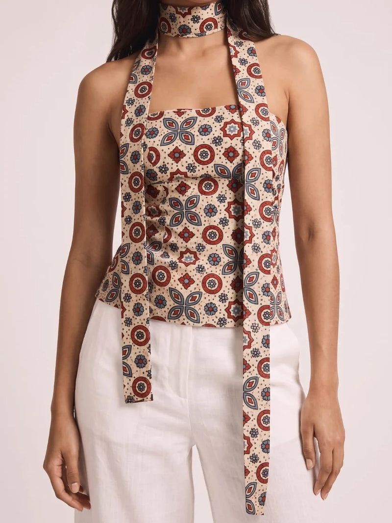 Vestraa Noor Printed Halter Top