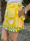 exclusive yellow hearts skort