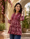 Berry Paisley Anarkali Kurti