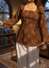 Mocha Bloom Tie-Side Kurti
