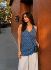 Berry Blue Halter Short Kurti