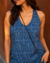 Berry Blue Halter Short Kurti