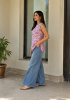 Floral Pink Halter Short Kurti