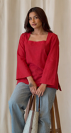 Vestraa - Red Square Neck Kurti