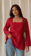 Vestraa - Red Square Neck Kurti