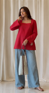 Vestraa - Red Square Neck Kurti