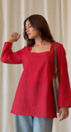 Vestraa - Red Square Neck Kurti