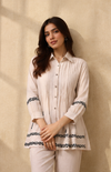 White Cotton Flex Chikankari Co-Ord Set