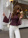 Burgundy Dot Peplum