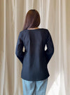 Vestraa - Navy Blue Square Neck Kurti