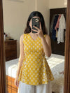 Mustard Bloom Wrap Top
